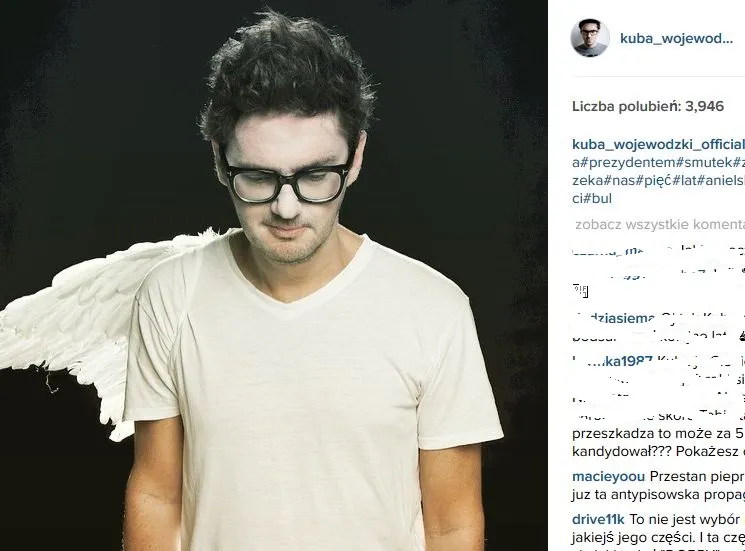 profil Kuby Wojewódzkiego na Instagramie