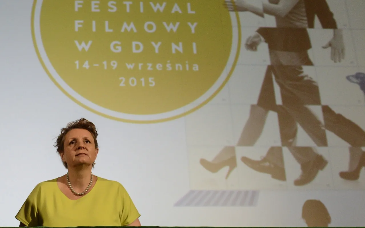 Minister Małgorzata Omilanowska podczas konferencji prasowej 40. Festiwalu Filmowego w Gdyni