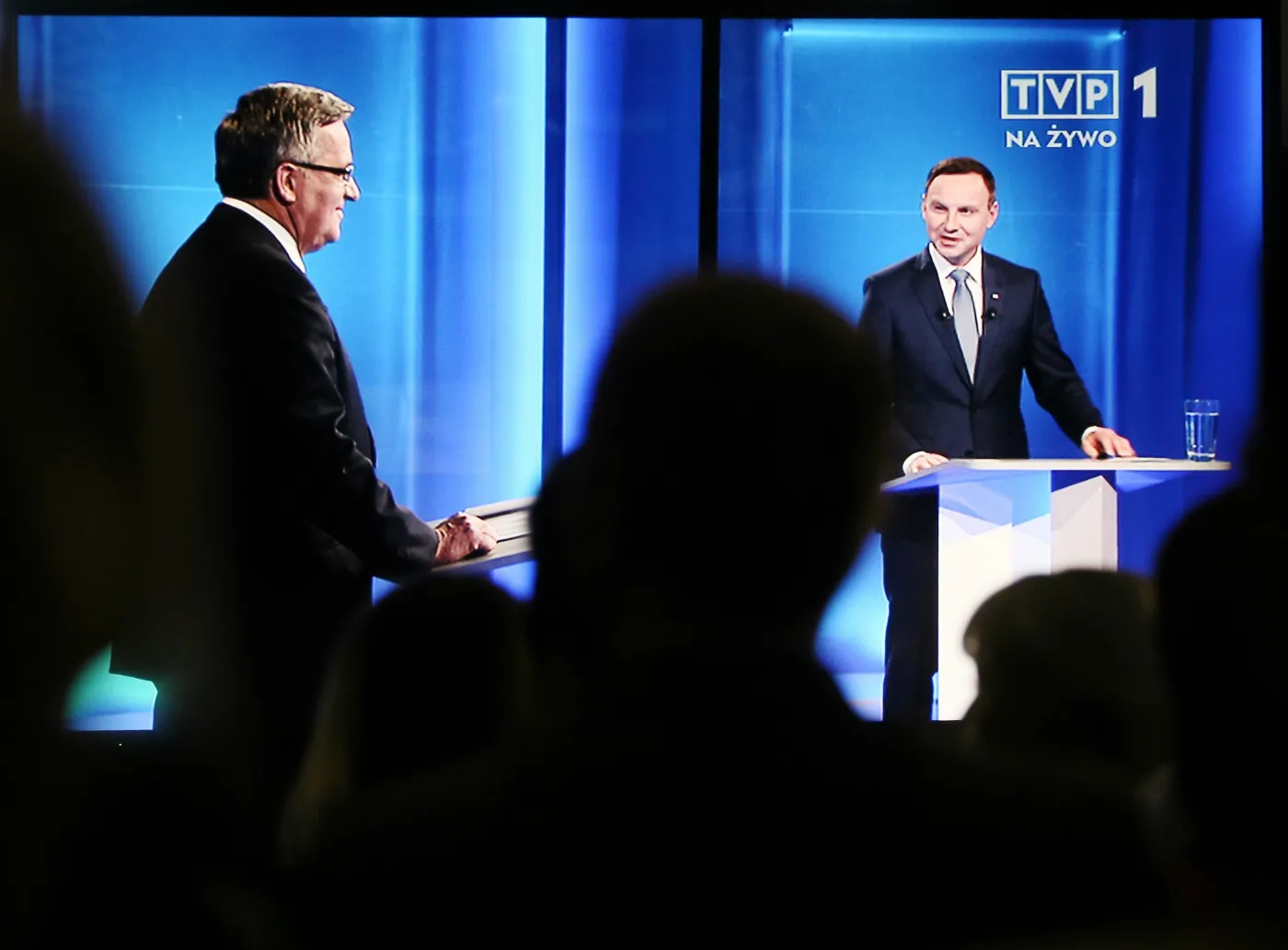 Bronisław Komorowski i Andrzej Duda w trakcie debaty prezydenckiej