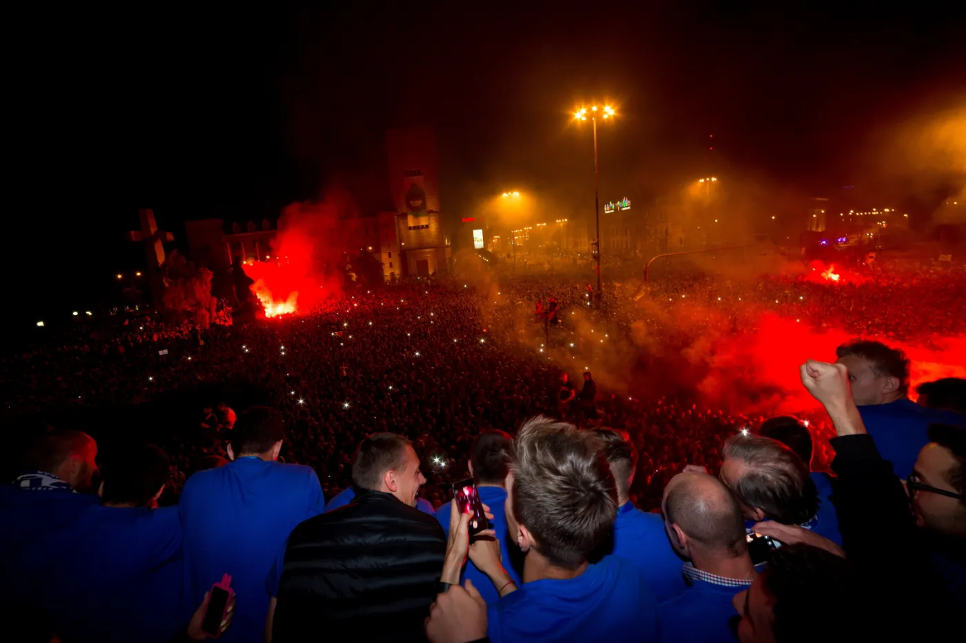 Feta piłkarzy i kibiców w Poznaniu