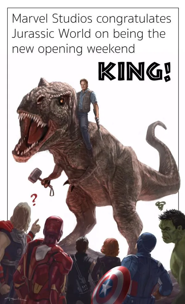 Marvel gratuluje twórcom "Jurassic World"