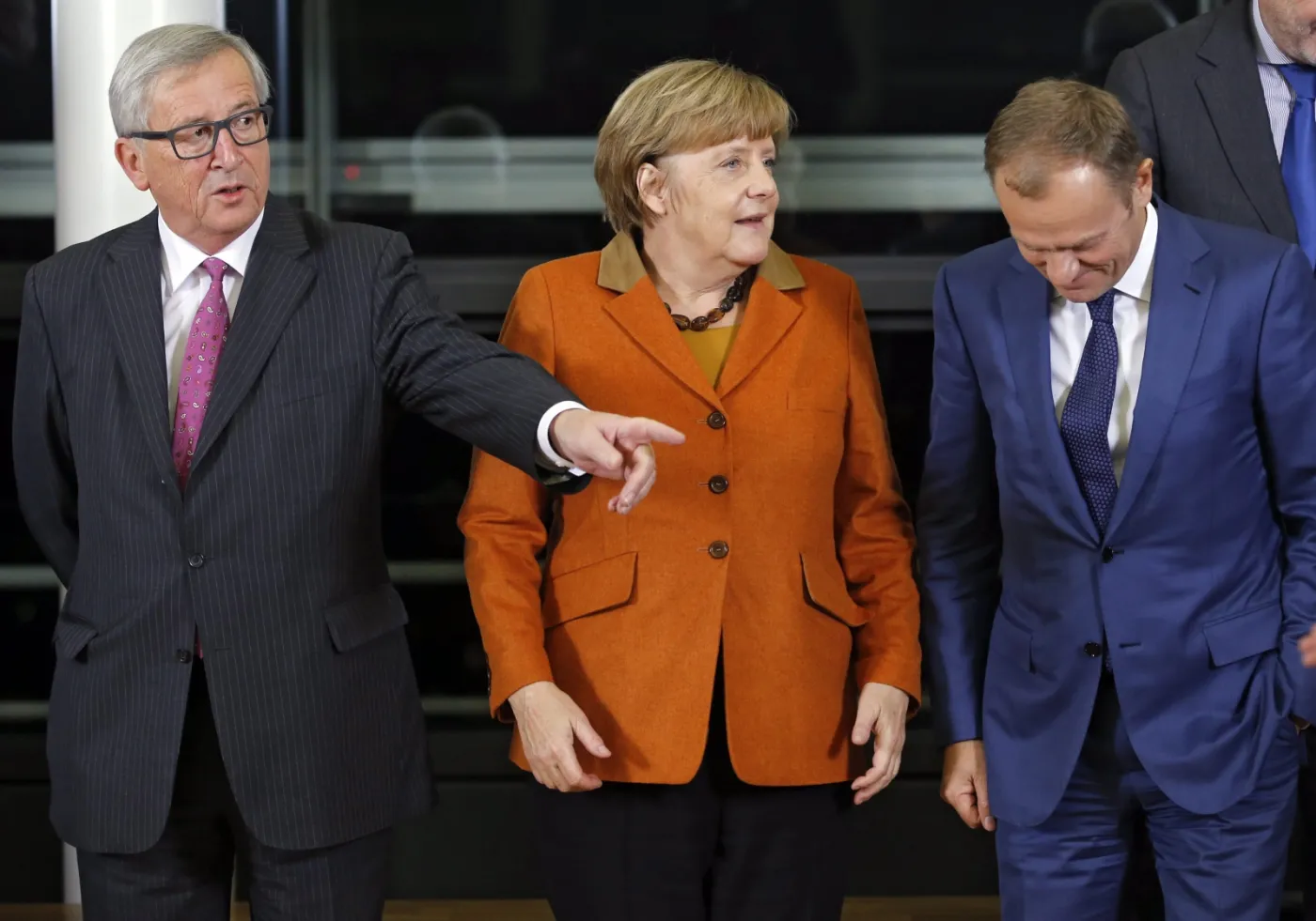 Jean-Claude Juncker, Angela Merkel i Donald Tusk 