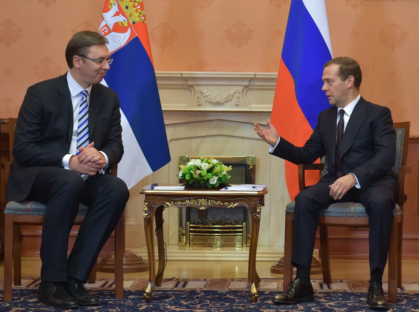 Dmitrij Miedwiediew i Aleksander Vucic
