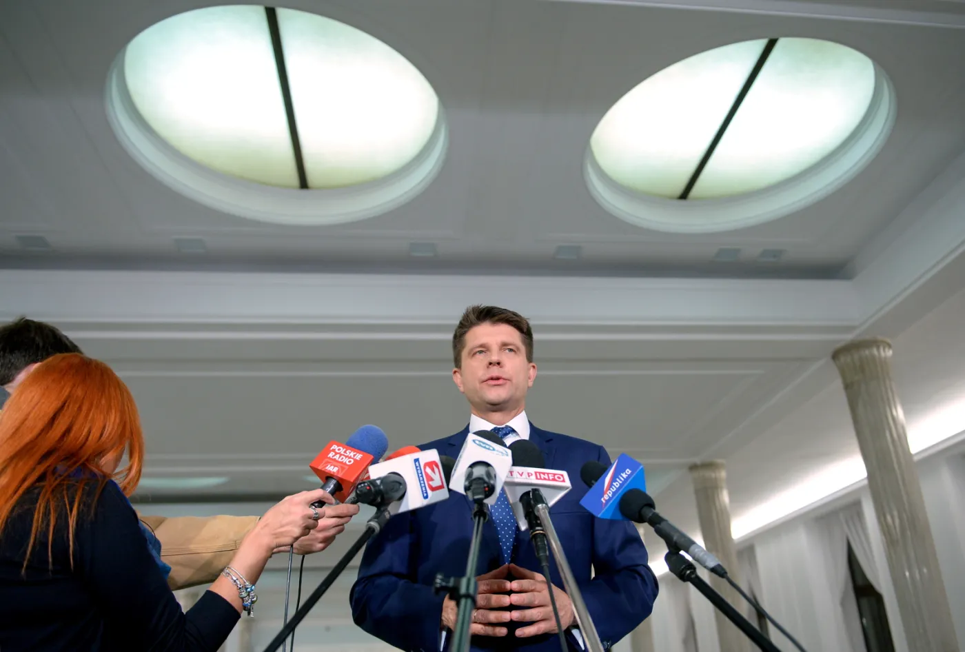  Lider Nowoczesnej Ryszard Petru podczas konferencji prasowej w Sejmie