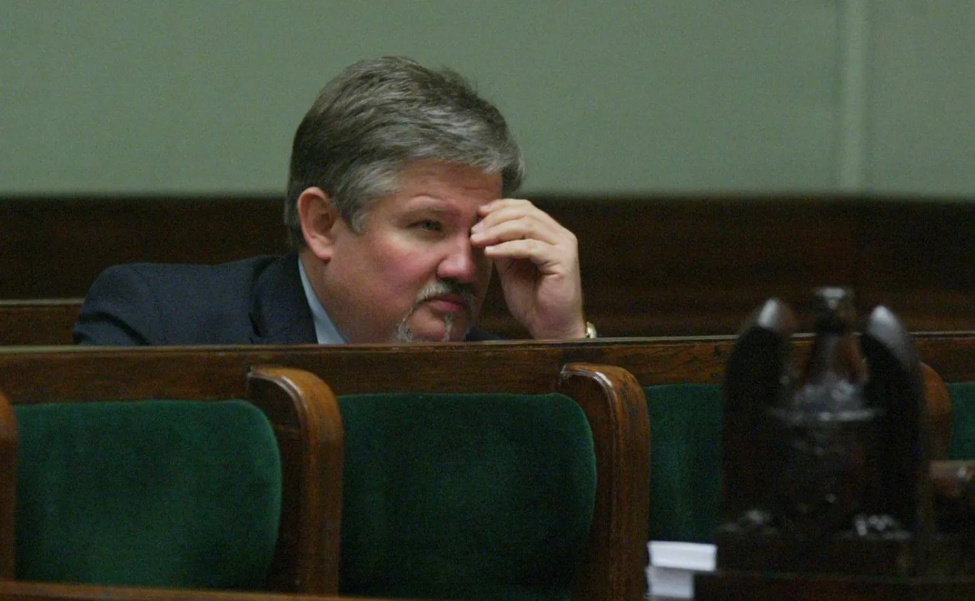 Mariusz Łapiński w Sejmie (zdjęcie z 2002 roku)