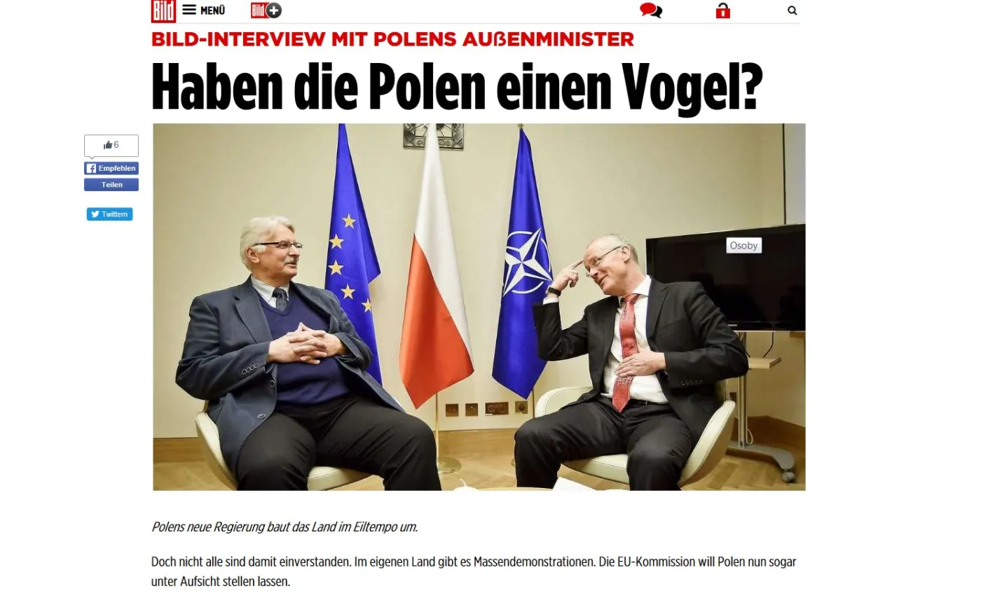 Wywiad z Witoldem Waszczykowskim w niemieckim dzienniku "Bild"