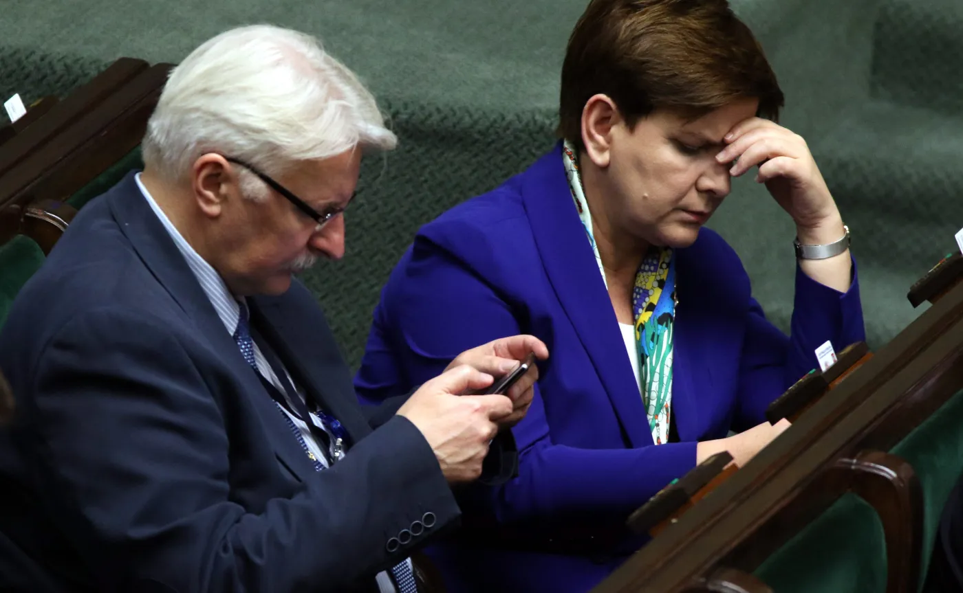 Szef MSZ Witold Waszczykowski i premier Beata Szydło