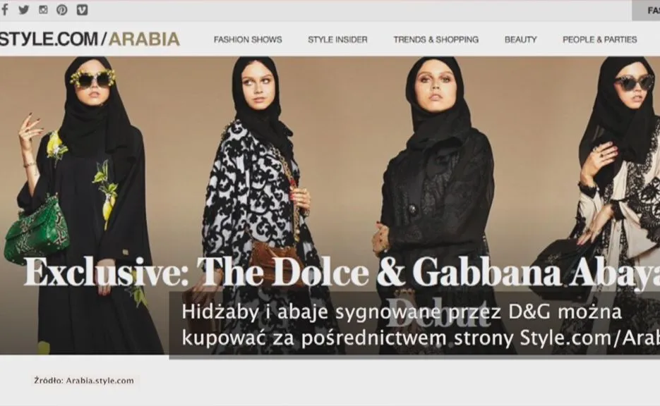 Dolce i Gabbana projektują dla muzułmanek