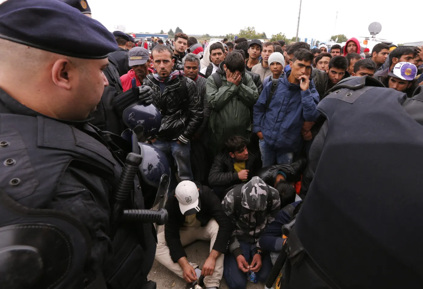 Imigranci w miejscowości Tovarnik w Chorwacji
