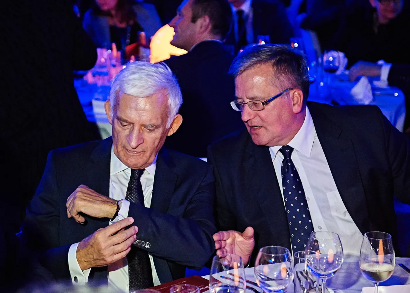 Europoseł Jerzy Buzek oraz były prezydent RP Bronisław Komorowski podczas gali otwarcia Europejskiego Forum Nowych Idei w Sopocie