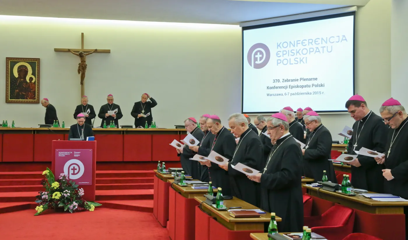 Biskupi przed rozpoczęciem 370. Plenarnego Zebrania Konferencji Episkopatu Polski