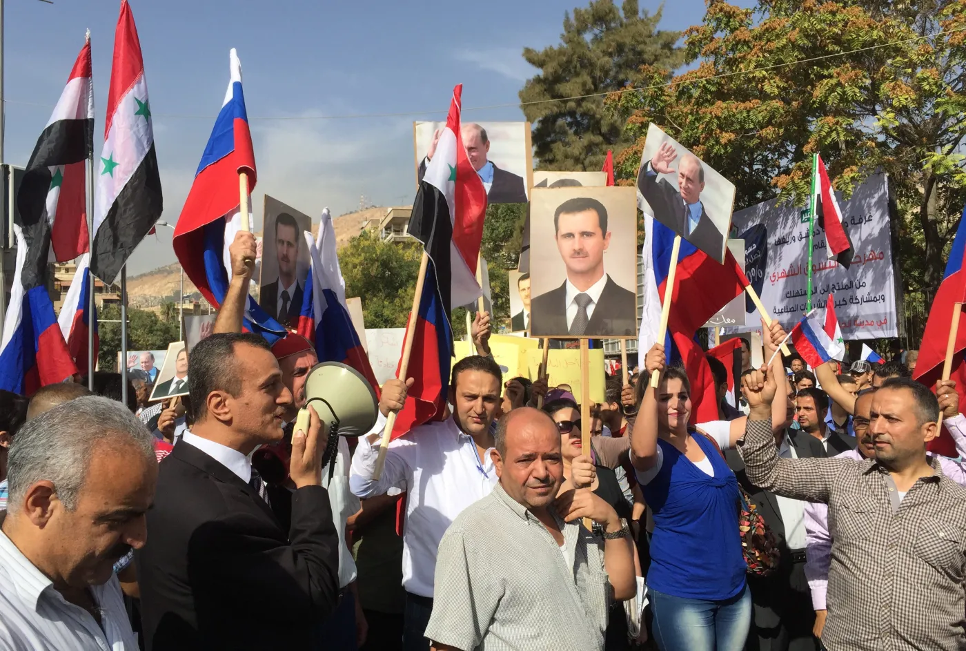 Prorosyjska manifestacja w Damaszku