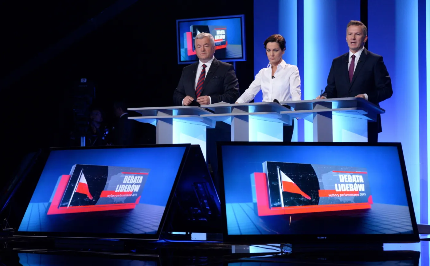  Studio Telewizji Polskiej na dwie godziny przed rozpoczęciem debaty