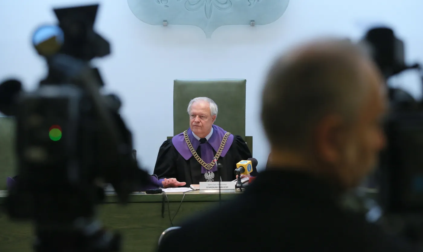 Sędzia Stanisław Zabłocki podczas rozprawy przed Sądem Najwyższym w Warszawie