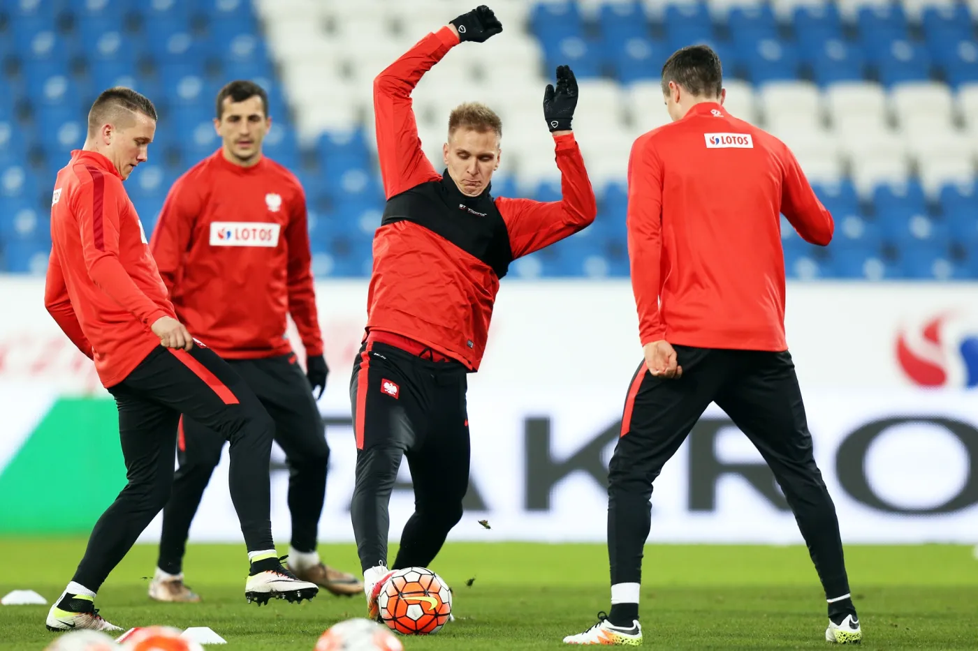 Trening przed meczem Polska-Serbia