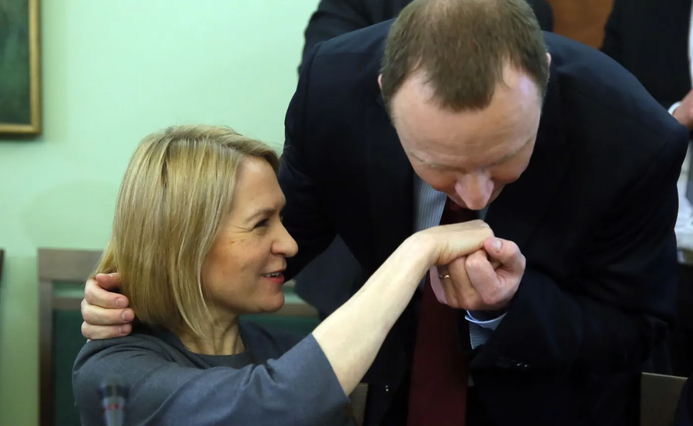 Prezes TVP Jacek Kurski i prezes Polskiego Radia Barbara Stanisławczyk-Żyła