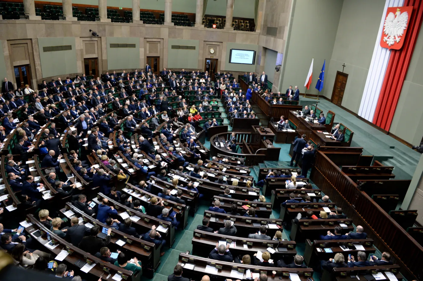 Sala obrad podczas posiedzenia Sejmu
