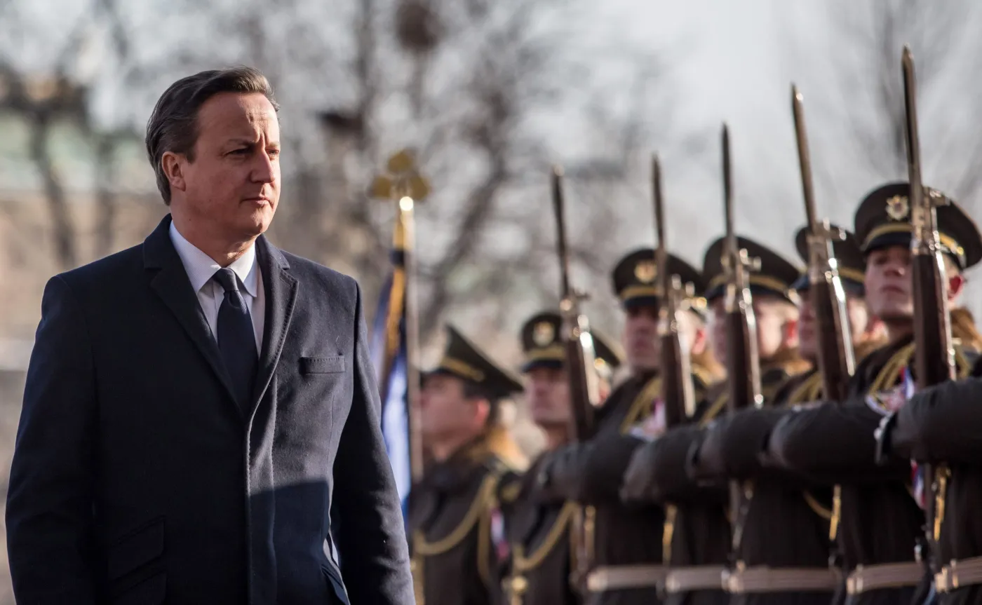 David Cameron czasie wizyty w Pradze