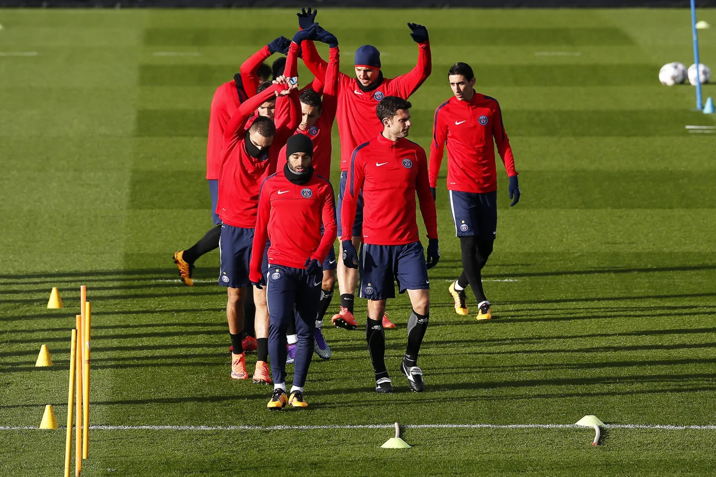 Trening piłkarzy Paris Saint-Germain