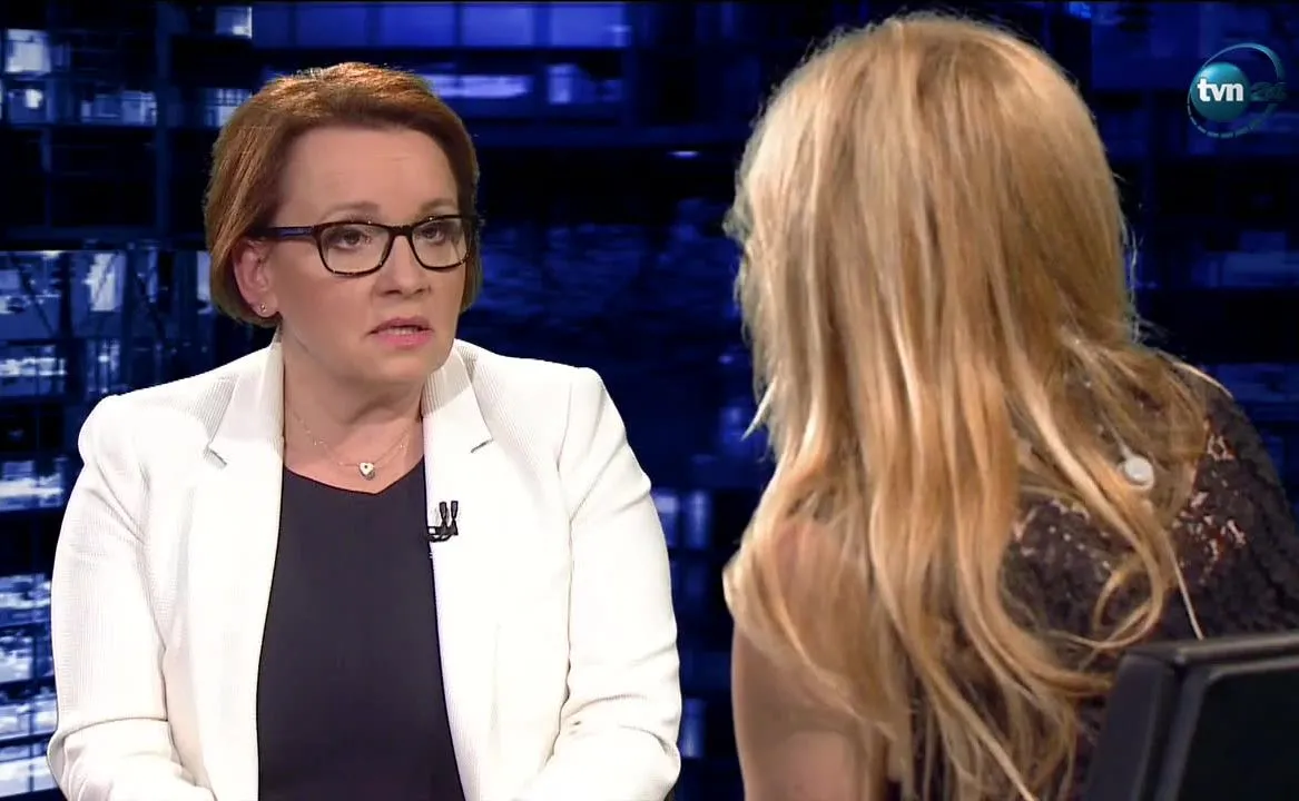 Minister edukacji Anna Zalewska w programie u Moniki Olejnik