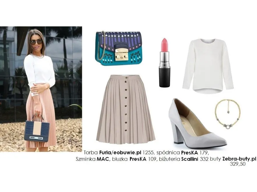 STYLIZACE z plisowaną spódnicą