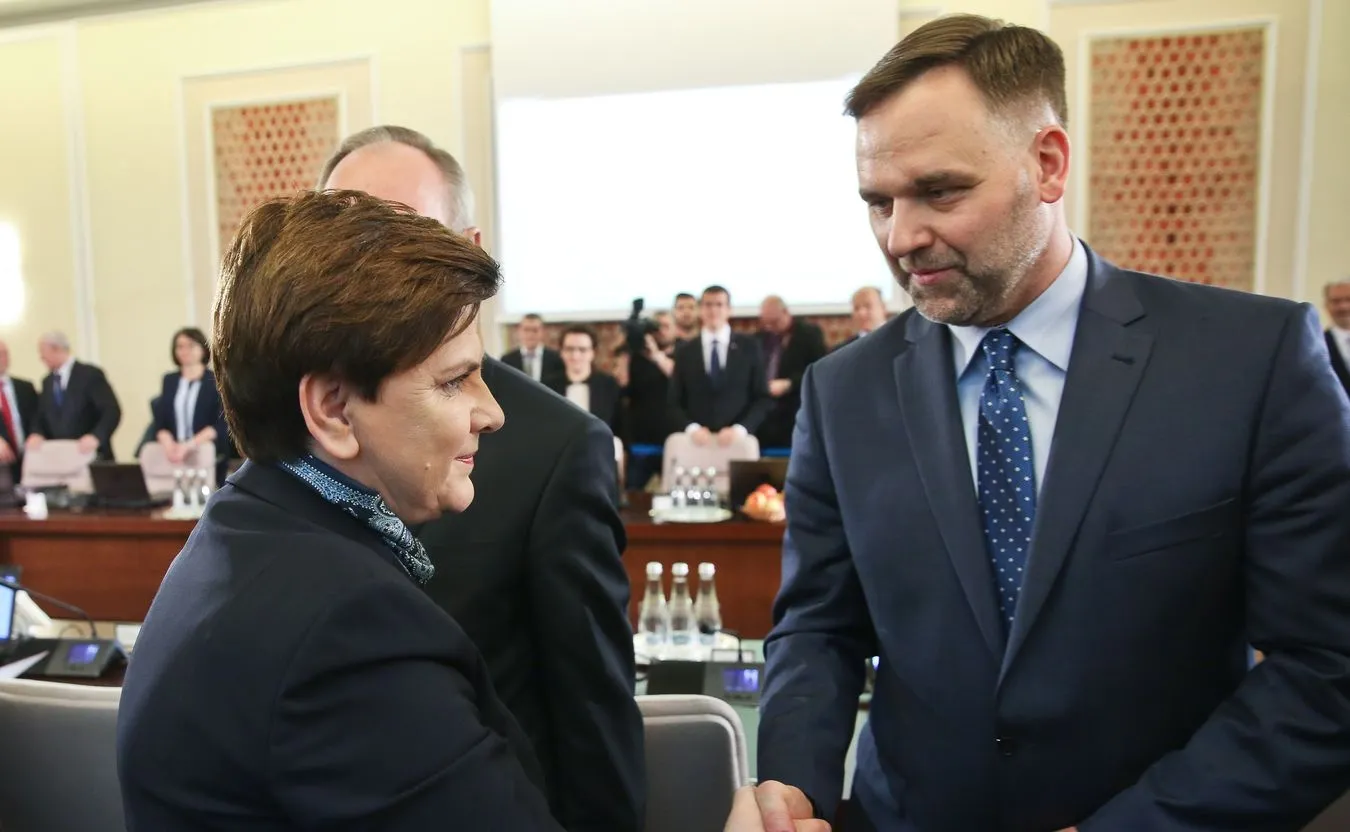 Premier Beata Szydło i minister skarbu Dawid Jackiewicz