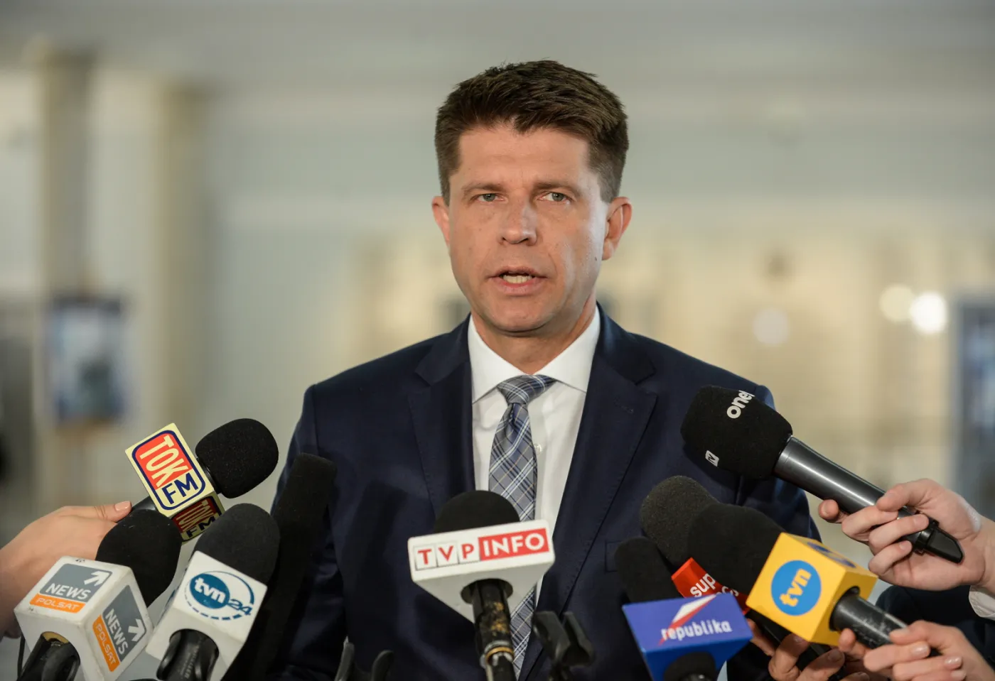 Ryszard Petru podczas posiedzenia w Sejmie