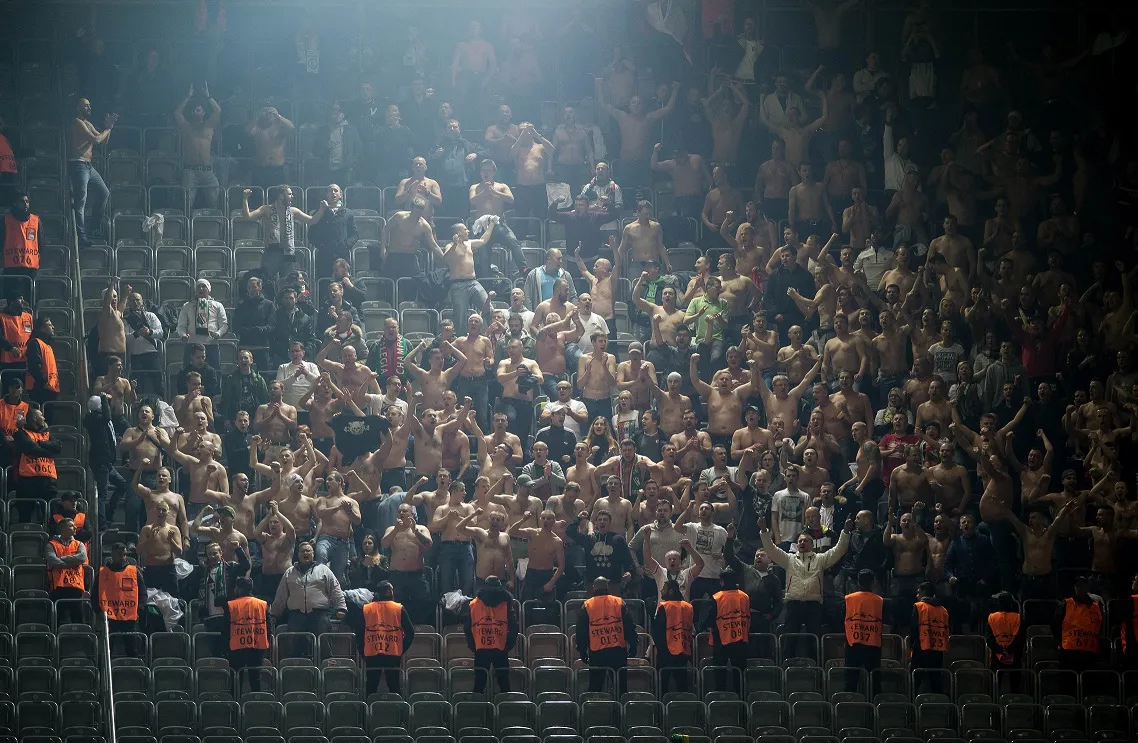 Kibice Legii na meczu w Dortmundzie