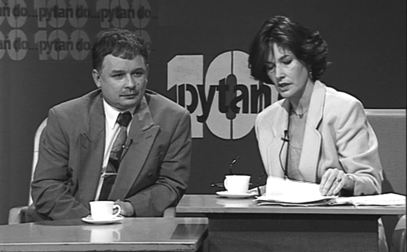 Anna Grzeszczuk-Gałązka i Lech Kaczyński w programie "100 pytań do ..."