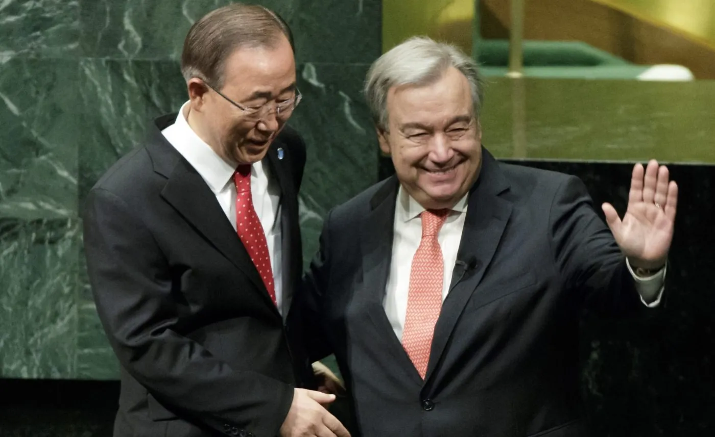 Antonio Guterres i poprzedni szef ONZ Ban Ki-Moon