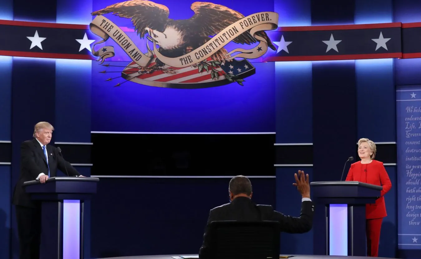 Donald Trump i Hillary Clinton podczas debaty