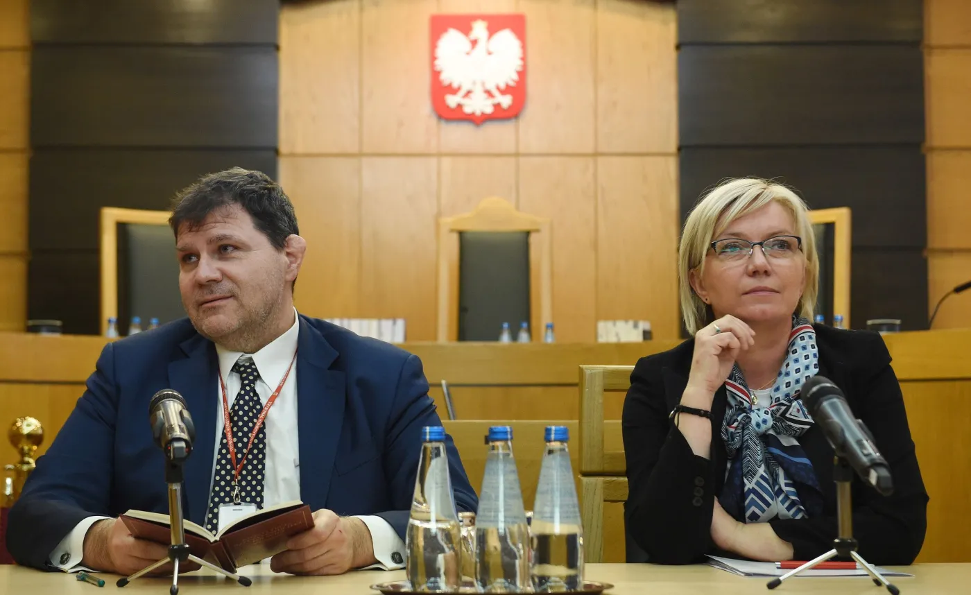 Prezes Trybunału Konstytucyjnego Julia Przyłębska oraz sędzia TK Mariusz Muszyński