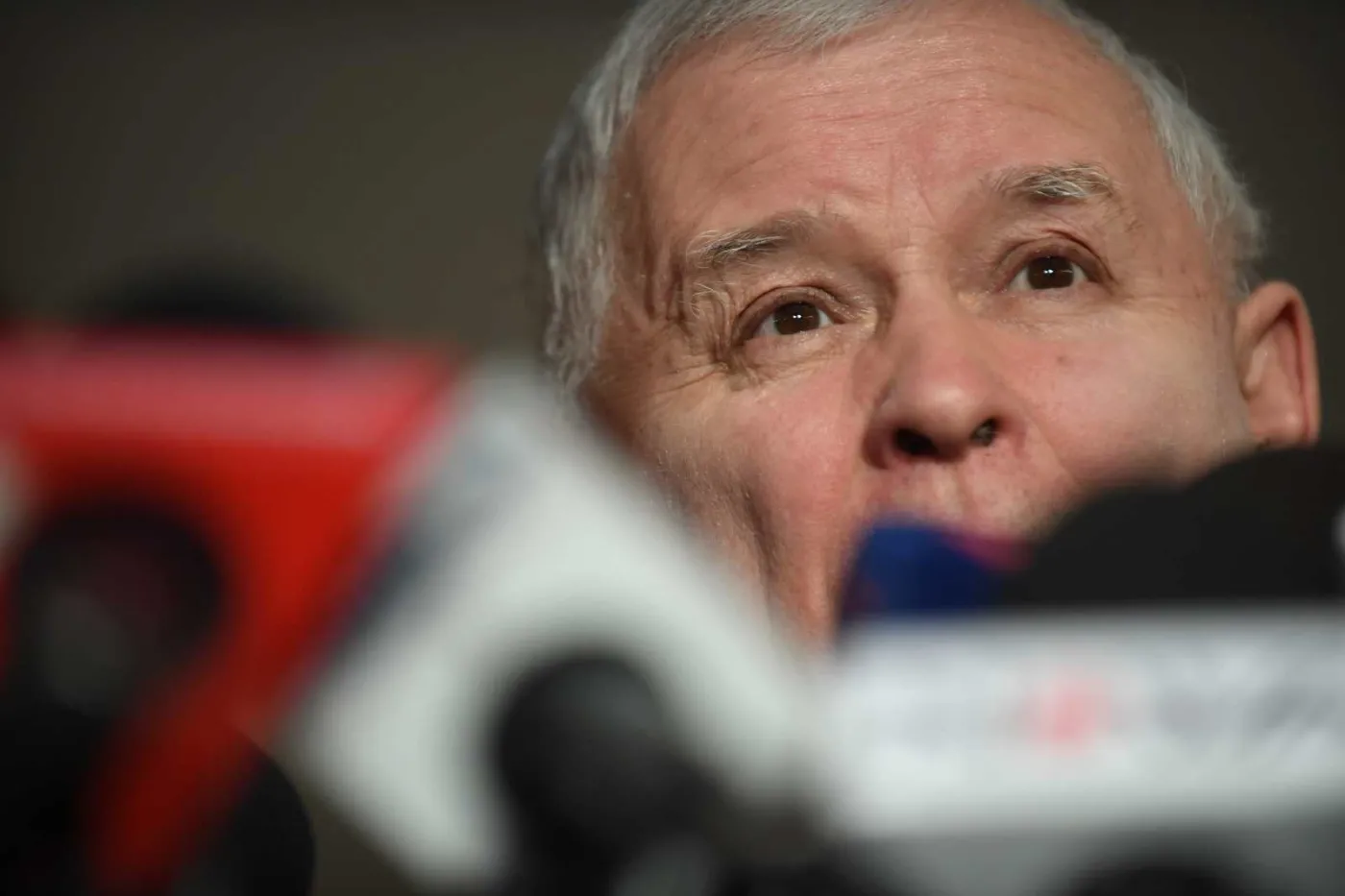 Prezes Prawa i Sprawiedliwości Jarosław Kaczyński podczas konferencji prasowej w Sejmie, 11 bm.  PAP Bartłomiej Zborowski