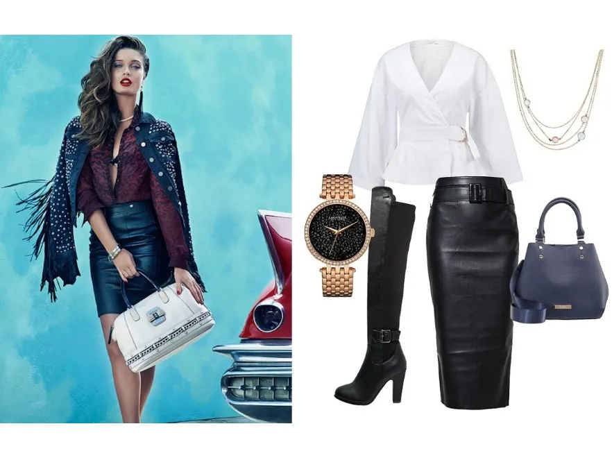 STYLIZACJE ze skórzaną spódnicą