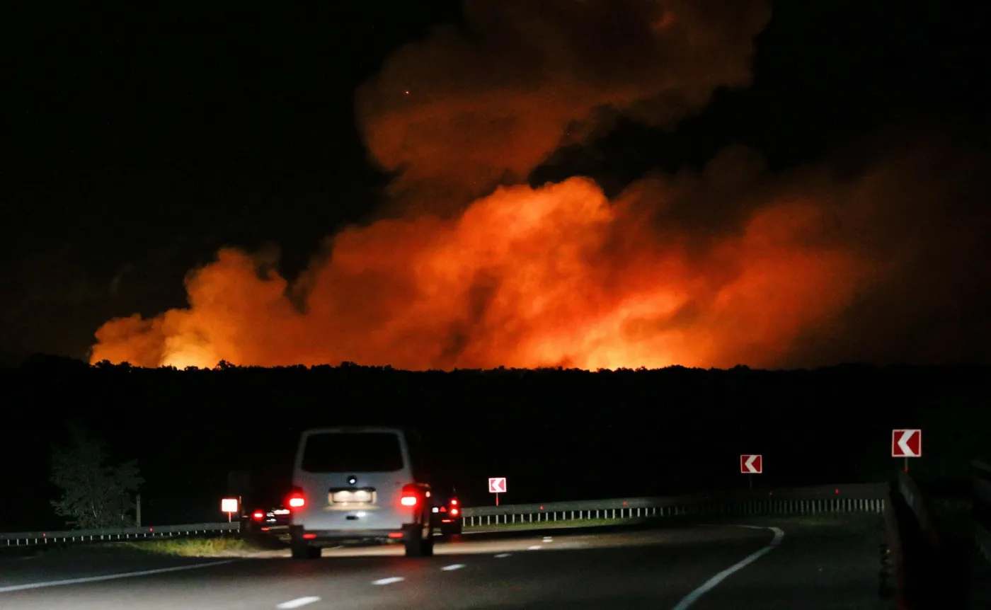 Pożar składów amunicji na Ukrainie