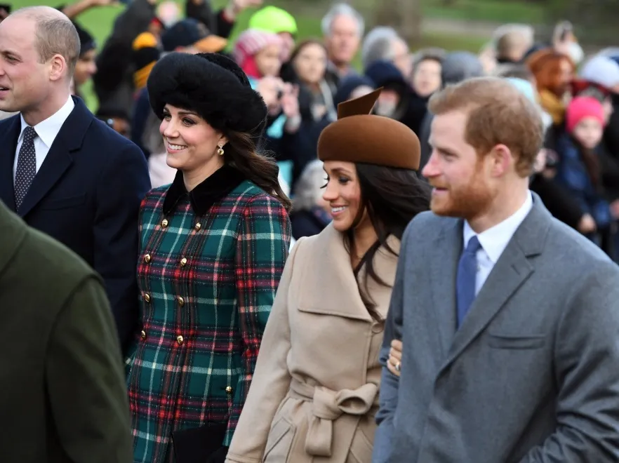 Książę William; księżna Catherine; Meghan Markle; książę Harry
