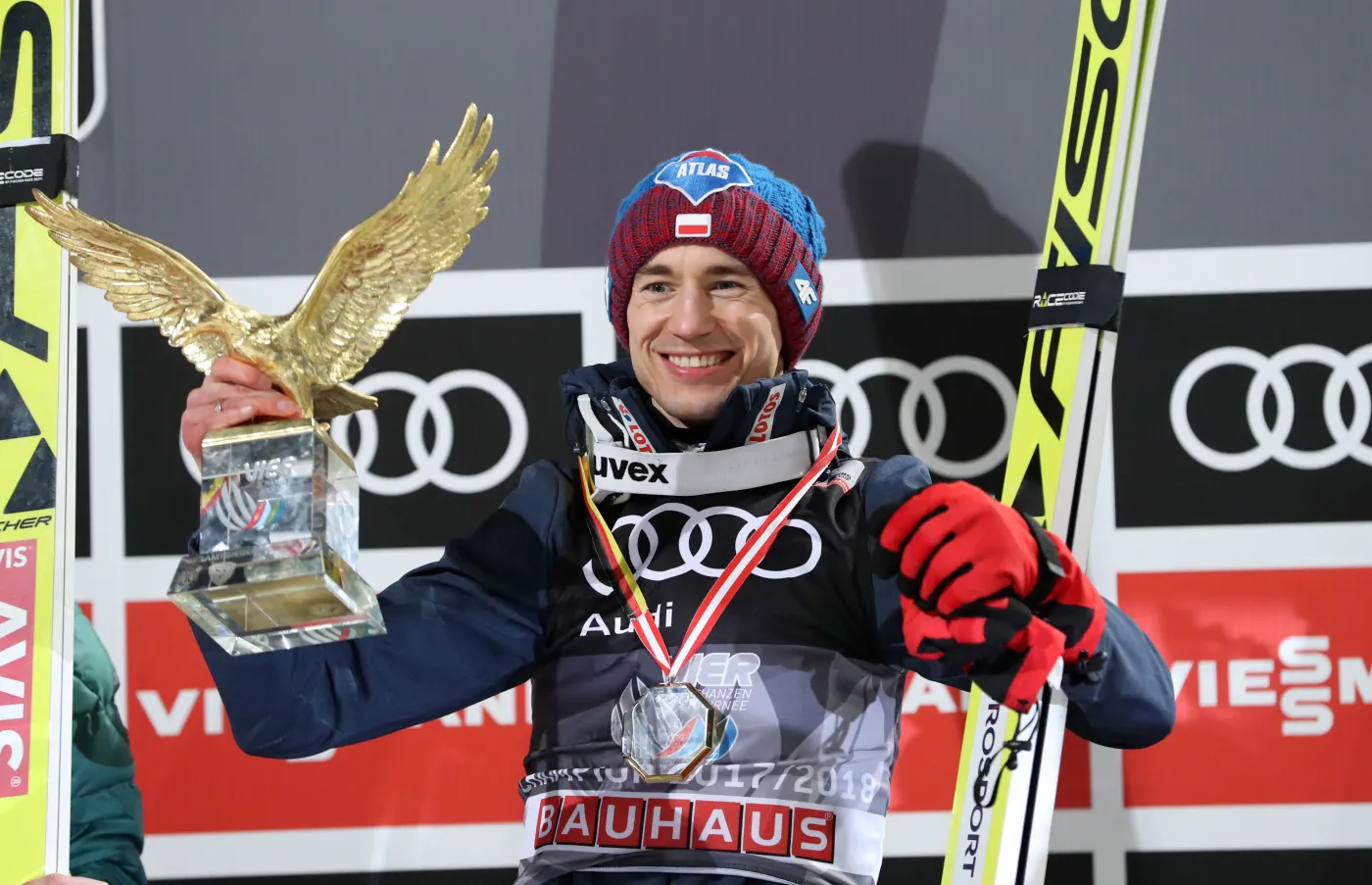 Kamil Stoch na podium w Bischofshofen