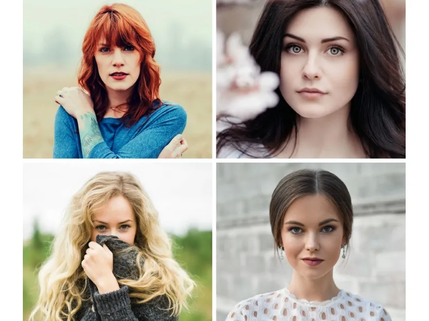 Kobiety o różnych kolorach włosów