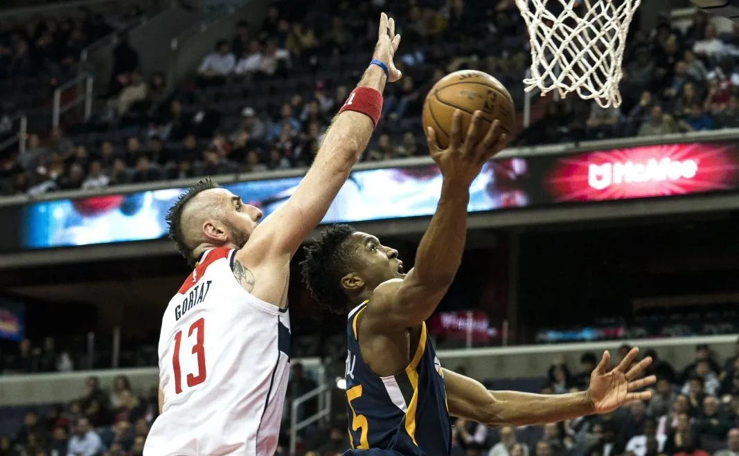 Donovan Mitchell i Marcin Gortat