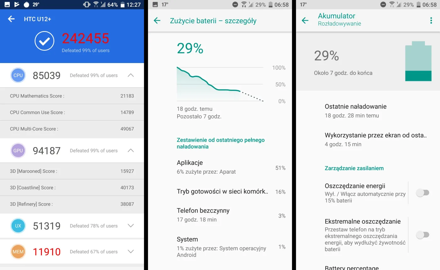 AnTuTu Benchmark, czas pracy na baterii
