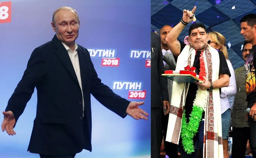 Władimir Putin i Diego Maradona
