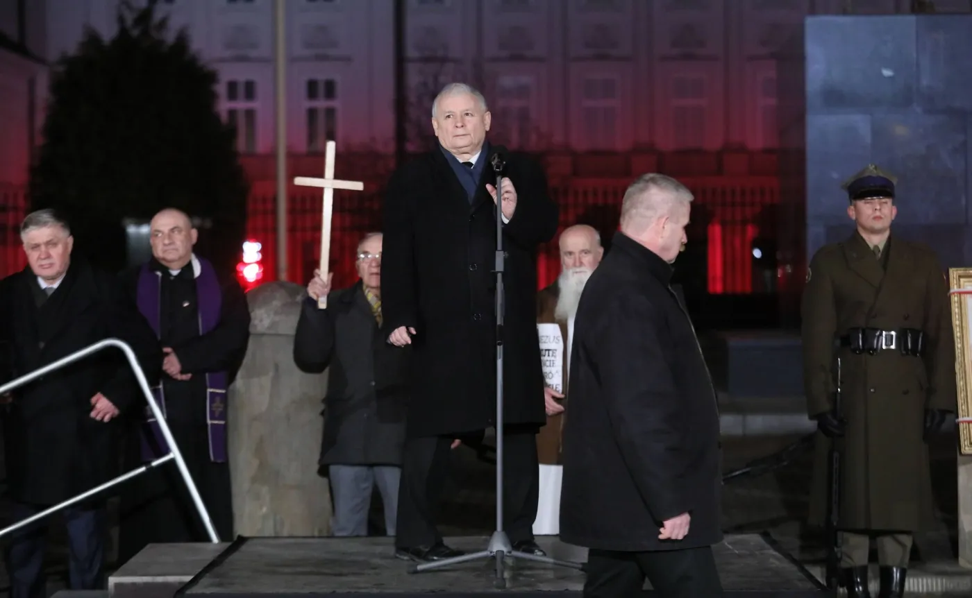 Jarosław Kaczyński podczas miesięcznicy
