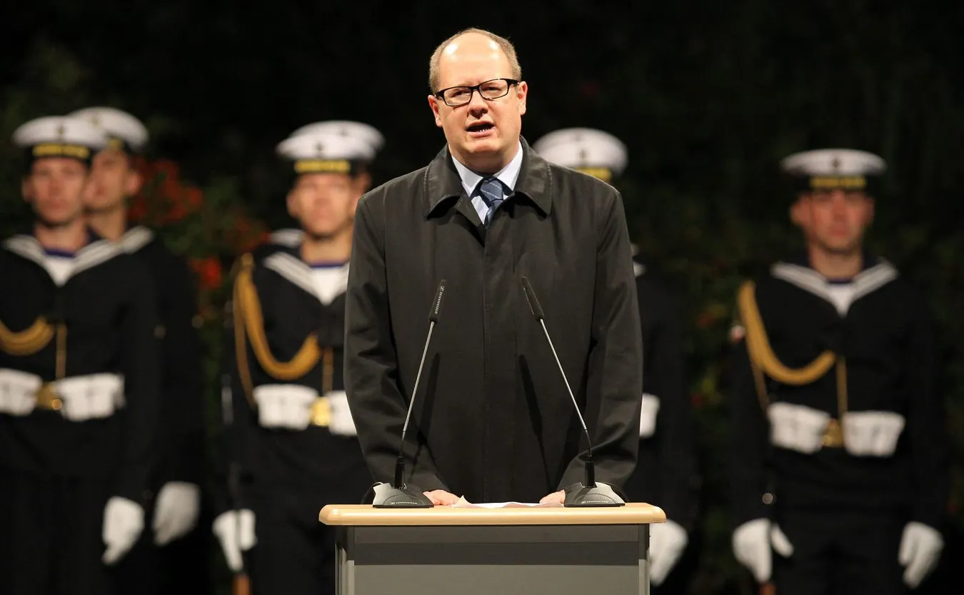 Paweł Adamowicz na Westerplatte