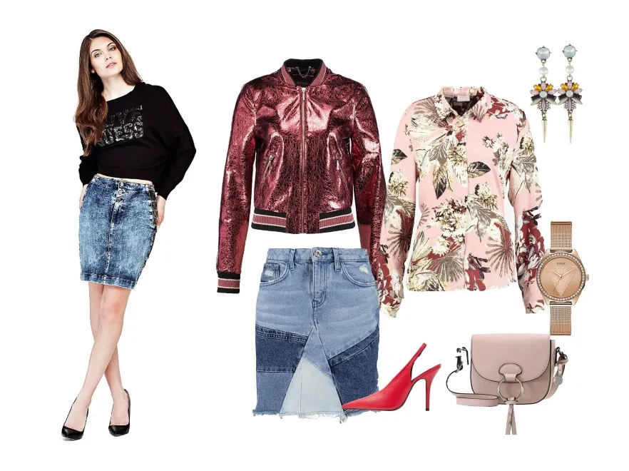 STYLIZACJE z jeansową spódnicą