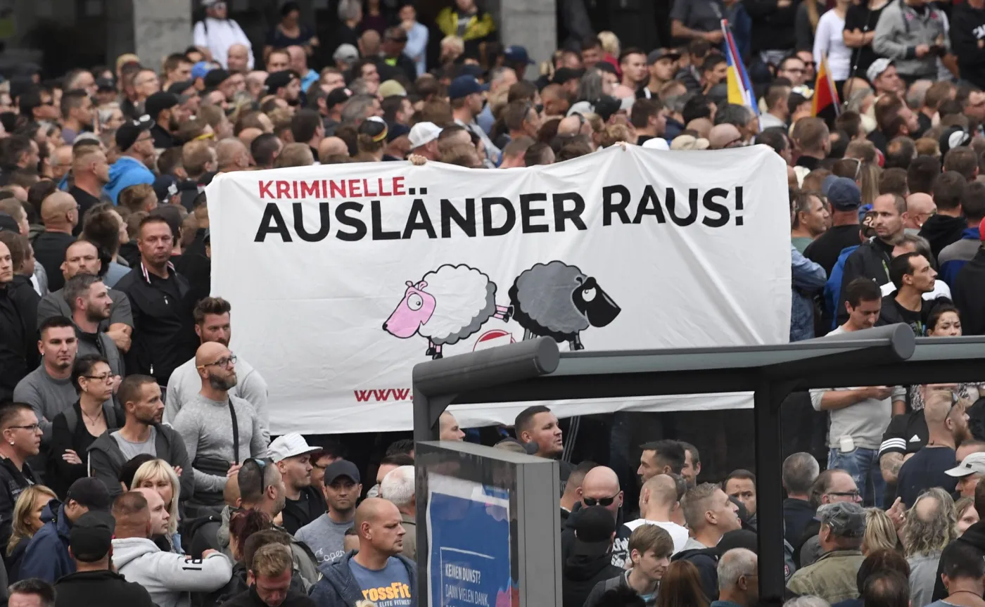Demonstracja skrajnej prawicy w Chemnitz