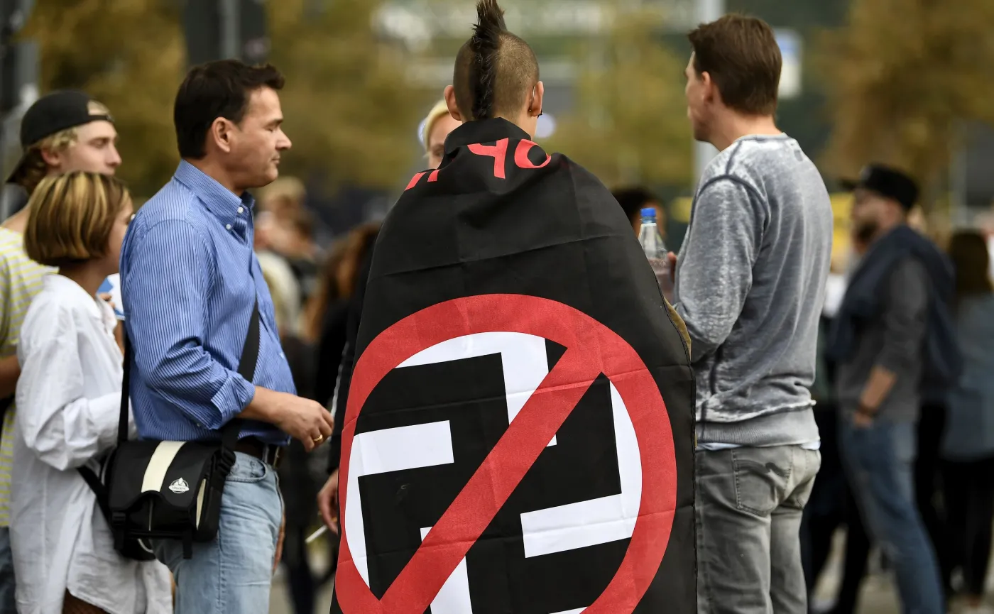 Przeciwnicy skrajnej prawicy w Chemnitz