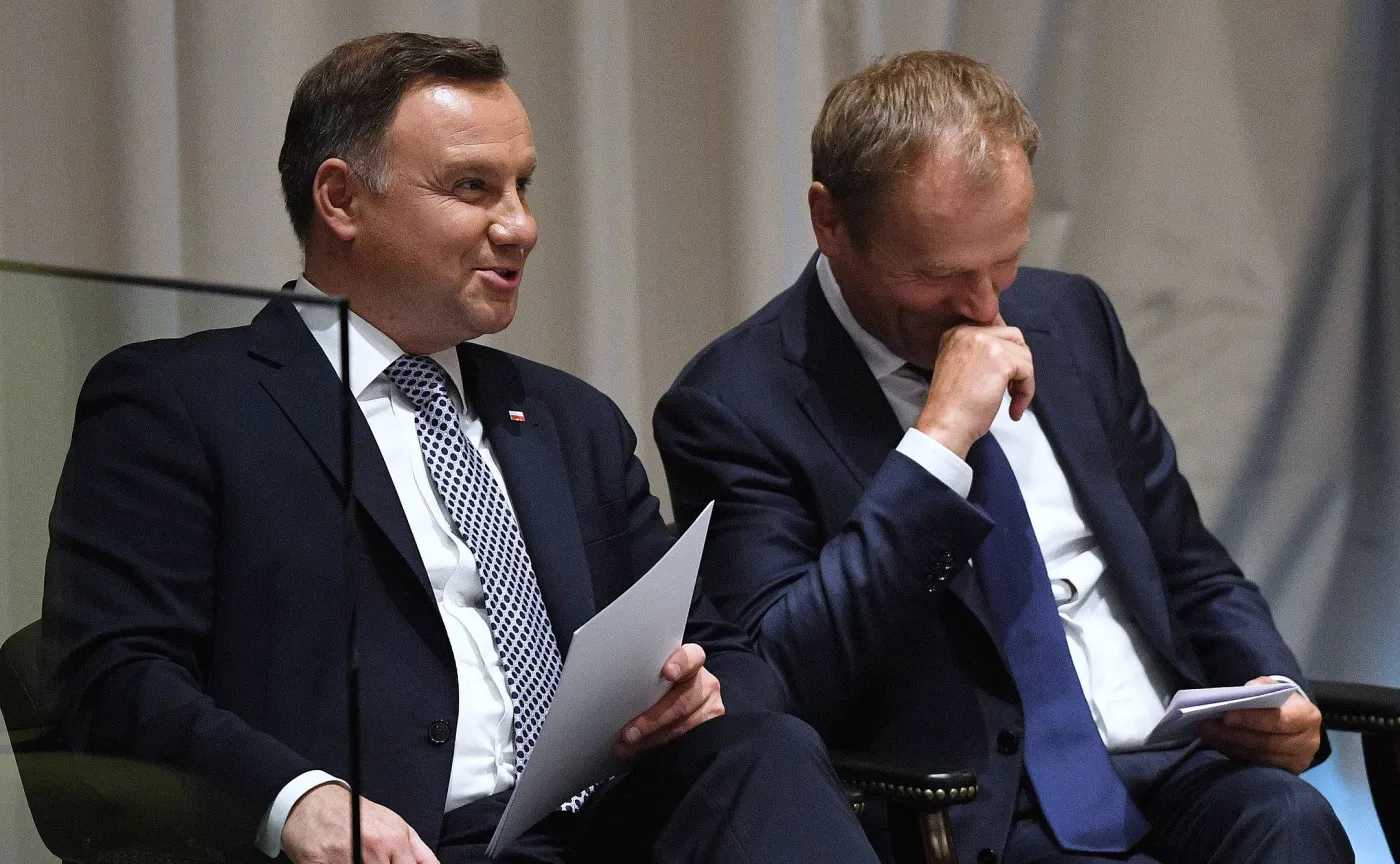 Prezydent Andrzej Duda i szef RE, Donald Tusk