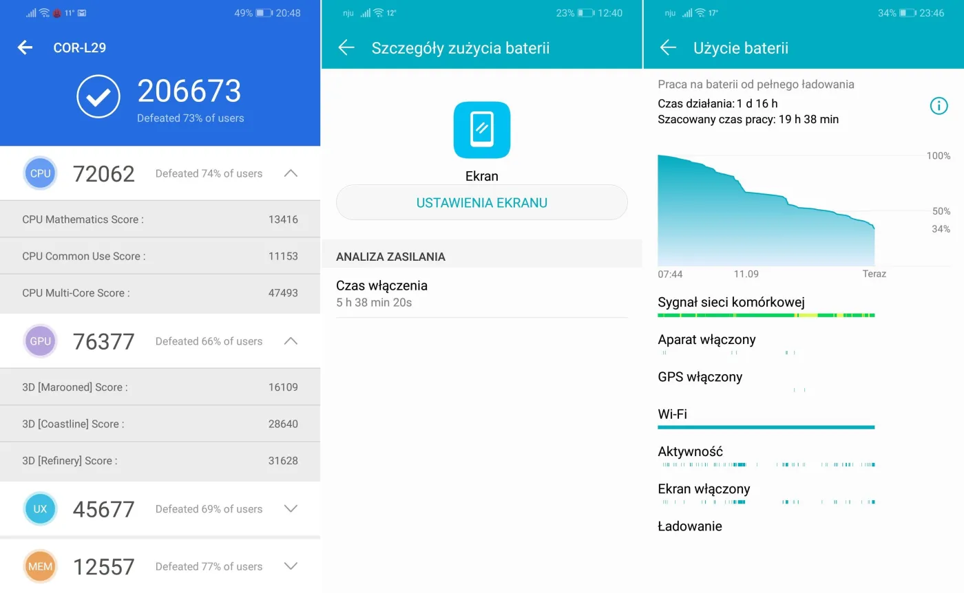 AnTuTu Benchmark, czas pracy na baterii