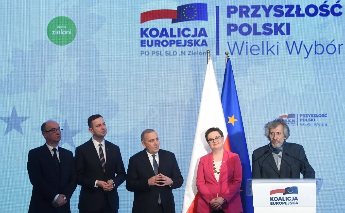 Marek Kossakowski z Zielonych i liderzy Koalicji Europejskiej