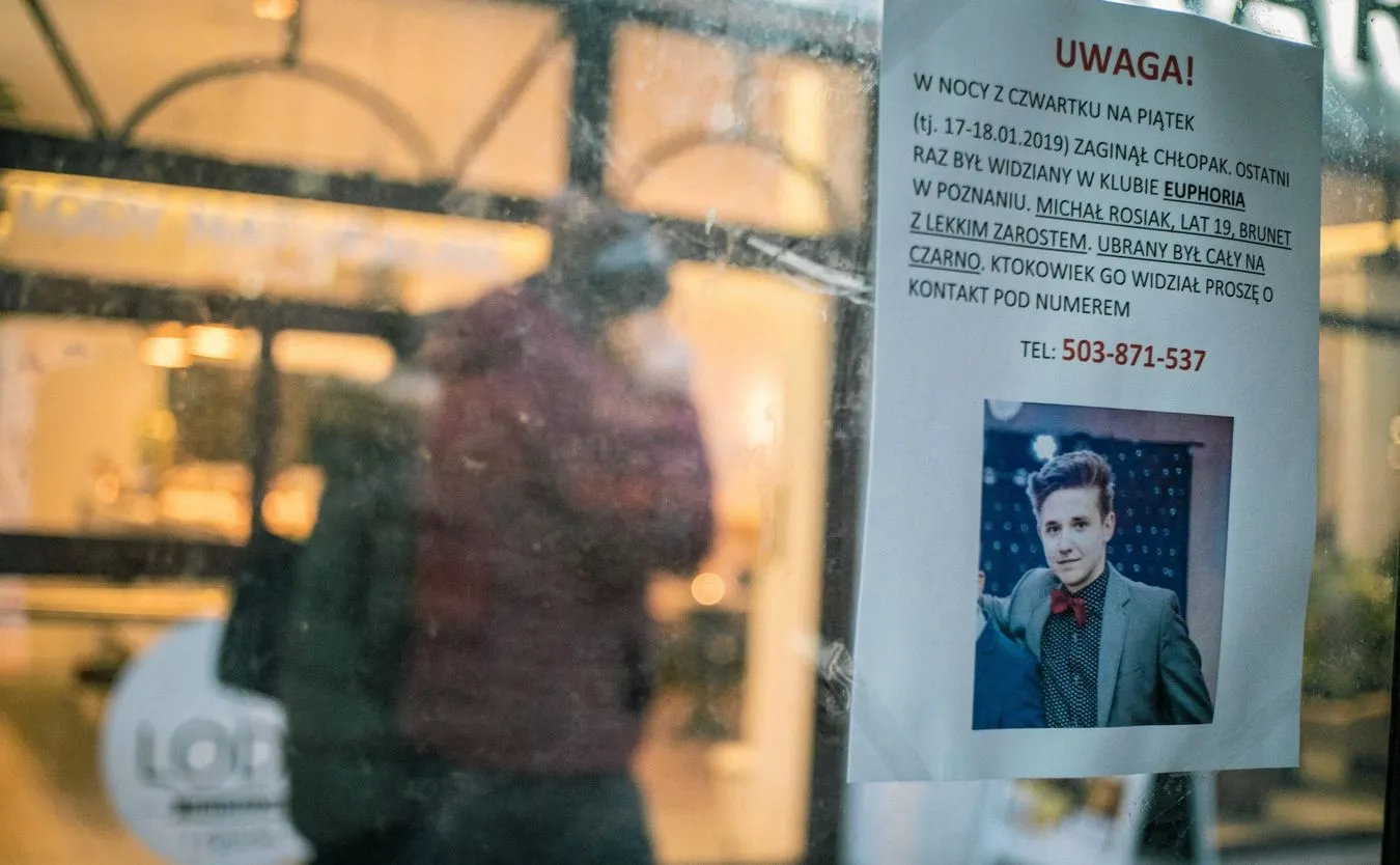 Michał Rosiak, plakat z poszukiwań